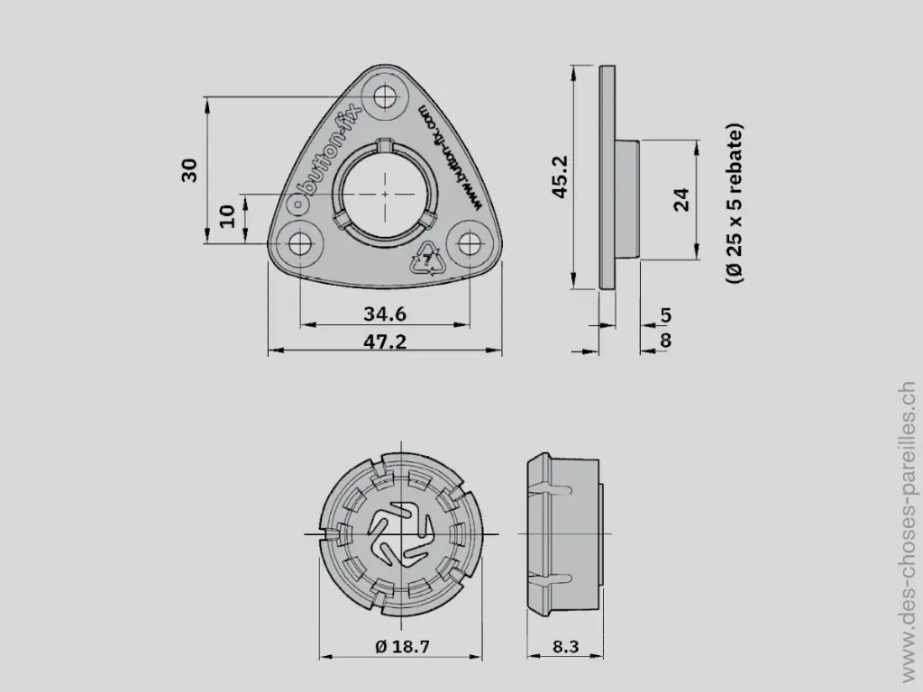 Button-fix plastique - appuyer pour verrouiller - dimensions.webp